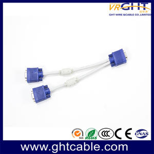 1male To 2 Female Copper VGA DB Cable (30cm)