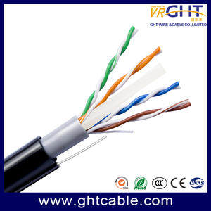 Outdoor UTP CAT6 With steel messenger Lan Cable